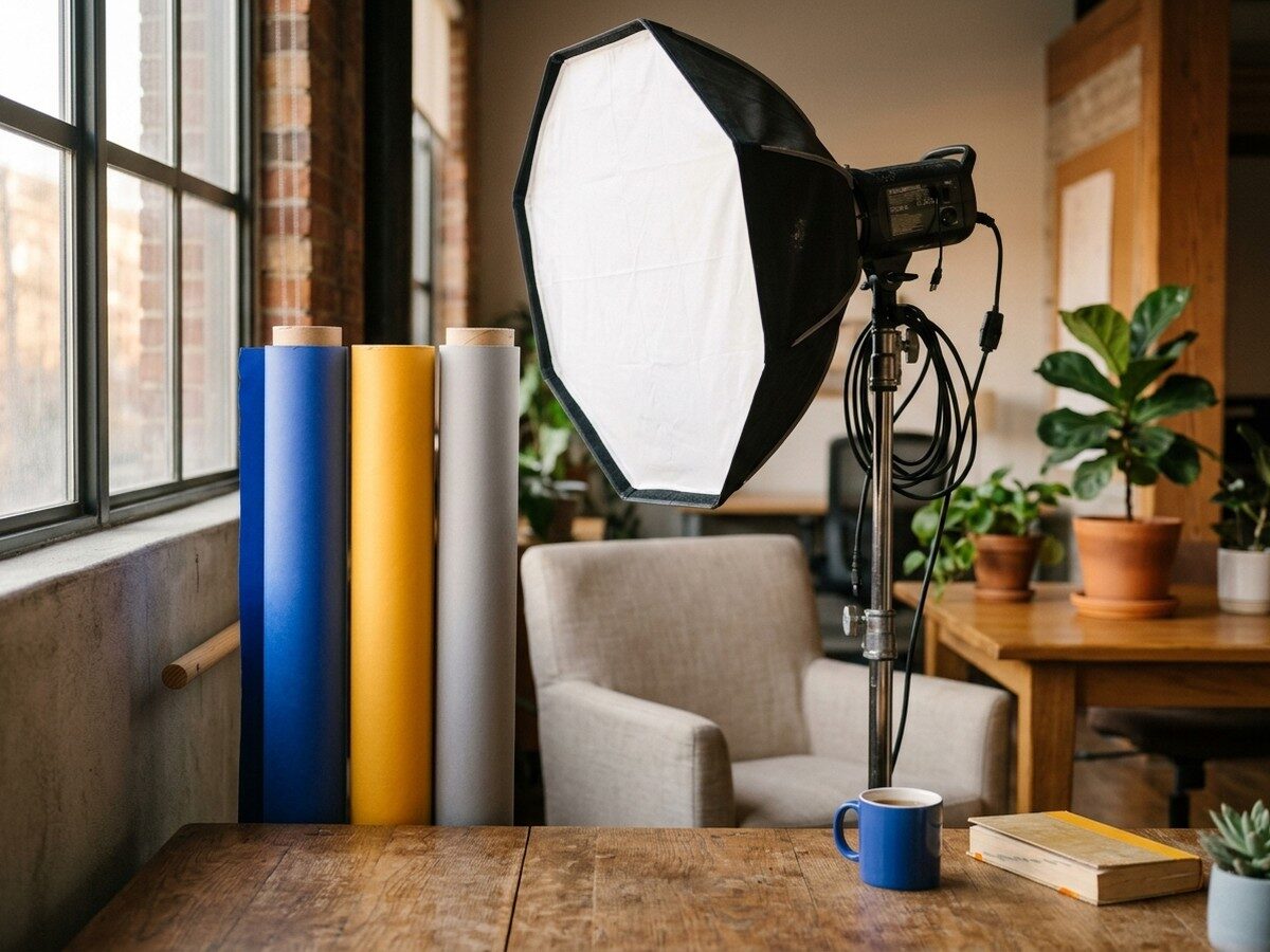 Paper backdrops & flash kit