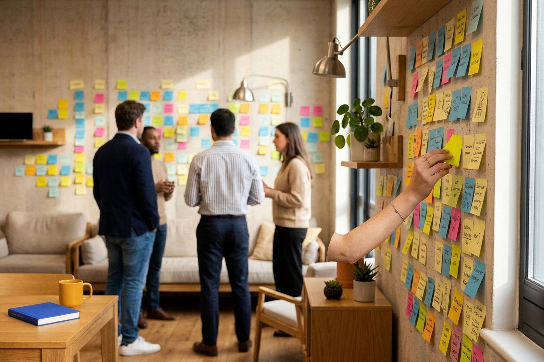 A team workshop in the Long Room